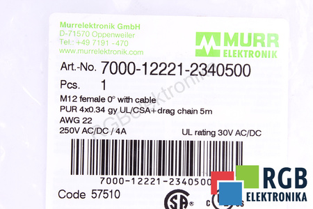 7000-12221-2340500 MURR ELEKTRONIK 5M CABLU