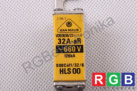 SIGURANŢĂ HLS00 JEAN MULLER VDE0636/23 32A-AR, 660V, 120KA SIGURANŢĂ