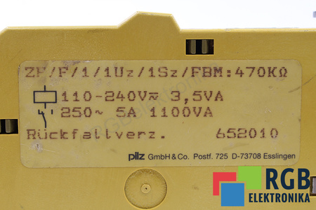 ZH/F/1/1UZ/1SZ/PBM:470KOHM PILZ 652010 RELEU DE SIGURANȚĂ
