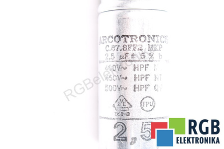 CONDENSATOR C.87.8FF2MKP ARCOTRONICS 2.5UF, 500V CONDENSATOR