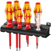 05006147001 WERA 160 I/7 VDE R SET DE ȘURUBELNIȚE KRAFTFORM, SERIA 100 + TESTER DE FAZĂ UNIPOLAR + SUPORT, 7 PIESE