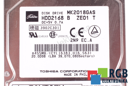 MK2018GAS TOSHIBA HDD2168 20GB, ATA, 2.5", HDD