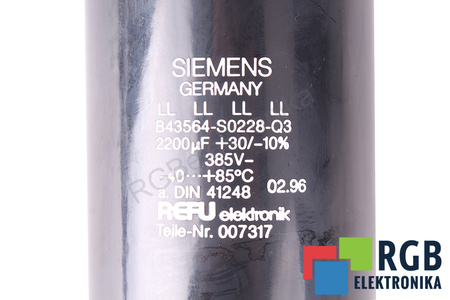CONDENSATOR B43564-S0228-Q3 SIEMENS 2200UF, 385V
