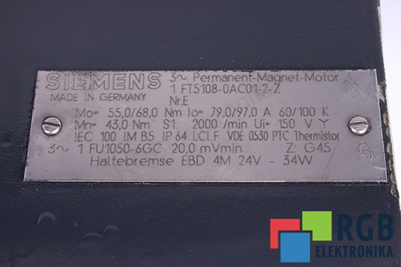 1FT5108-0AC01-2-Z SIEMENS Z=G45 STATOR