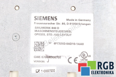 6FC5203-0AC00-1AA0 SIEMENS VERSION J