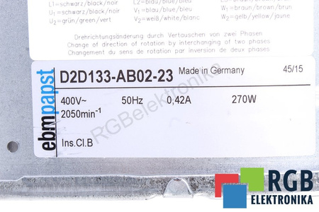 D2D133-AB02-23 EBM PAPST EVANTAI