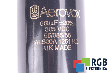 CONDENSATOR ALS20A1251KD AEROVOX 680UF, 385V