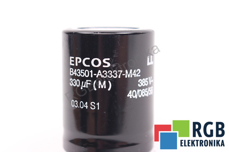 CONDENSATOR B43501-A3337-M42 EPCOS 330UF, 385VDC CONDENSATOR
