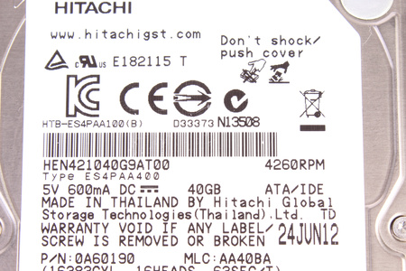 HEN421040G9AT00 HITACHI TRAVELSTAR 40GB