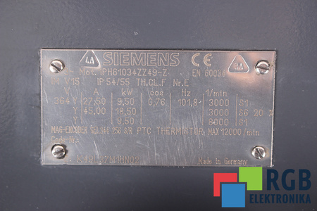 1PH6103-4ZZ49-Z SIEMENS Z:K49 L37 M1H N02