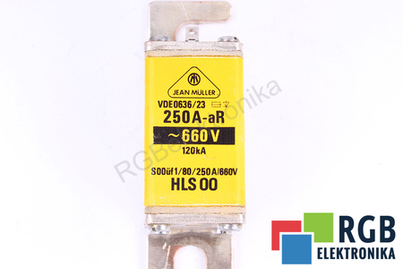 SIGURANŢĂ HLS00 JEAN MULLER VDE0636/23 250A-AR, 660VAC, 120KA