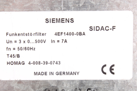 4EF1400-0BA SIEMENS 4-008-39-0743 FILTRU