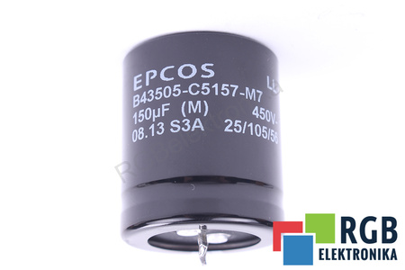 CONDENSATOR B43505-C5157-M7 EPCOS 25/105/56 150UF, 400V CONDENSATOR