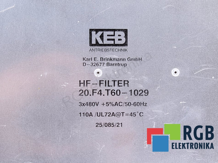 20.F4.T60-1029 KEB FILTRU