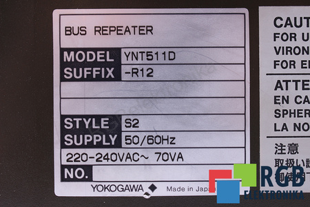 YNT511D YOKOGAWA STYLE S2 BUS REPEATER GRILĂ