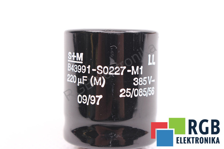 CONDENSATOR B43991-S0227-M1 S+M 220UF, 385VDC CONDENSATOR