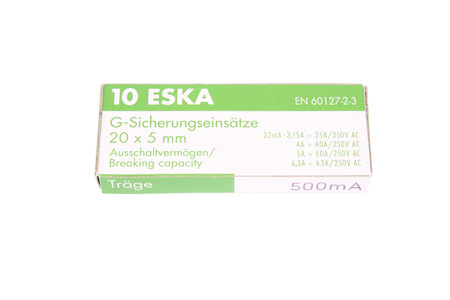 SIGURANȚĂ CU ÎNTÂRZIERE 522.514 ESKA ZKT-0.5A 250V,5X20MM 10PCS