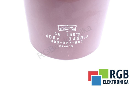 CONDENSATOR 300-027-981 NIPPON 3400UF, 400V CONDENSATOR