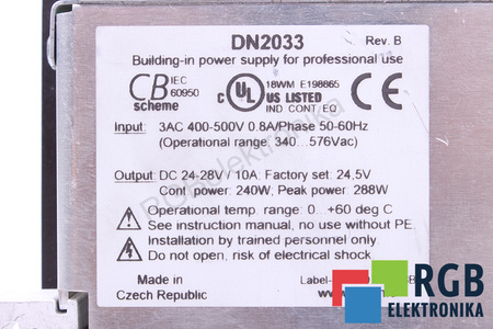 DN2033 IFM SURSĂ DE ALIMENTARE