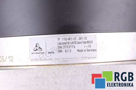 TP110S-MF1-10-0K1-2S WITTENSTEIN MOTION CONTROL I=10 CUTIE DE VITEZE