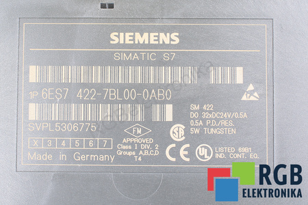 6ES7422-7BL00-0AB0 SIEMENS SIMATIC S7-400 FĂRĂ BANDĂ