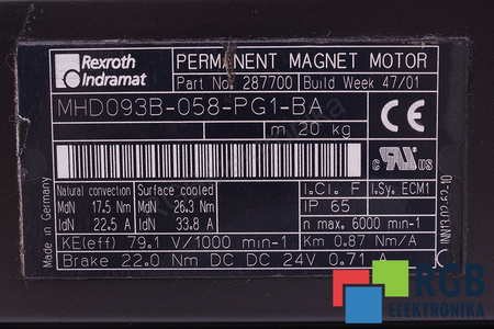 MHD093B-058-PG1-BA INDRAMAT CAPACUL CODIFICATORULUI