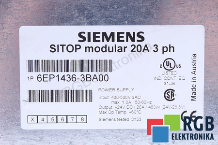 6EP1436-3BA00 SIEMENS SITOP SURSA DE ALIMENTARE PENTRU TABLOUL DE DISTRIBUȚIE