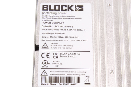 PCC-0124-400-2 BLOCK SURSĂ DE ALIMENTARE ÎN COMUTAȚIE