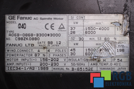 A06B-0868-B300#3000 FANUC ROTOR