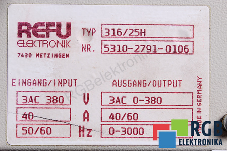 316/25H REFU ELEKTRONIK REFU 316