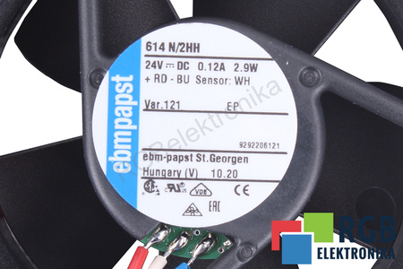 614N/2HH EBM PAPST VER.121 60X60X25MM, 24V, 0.12A EVANTAI