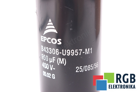 CONDENSATOR B43306-U9957-M1 EPCOS 25/085/56 950UF, 400VDC CONDENSATOR