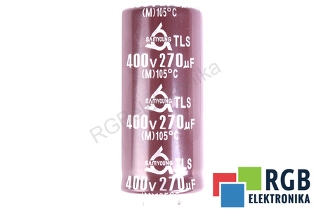 CONDENSATOR TLS400VS270M22X45 SAMYOUNG ELECTRONICS 270UF, 400V CONDENSATOR