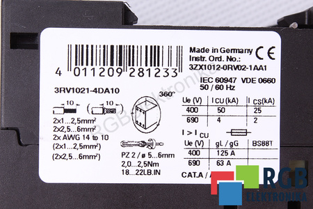 3RV1021-4DA10 SIEMENS SIRIUS 3R ÎNTRERUPĂTOR MOTOR