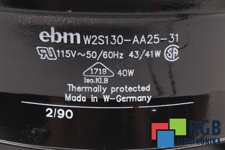 W2S130-AA25-31 EBM PAPST 43/41W 115VAC EVANTAI