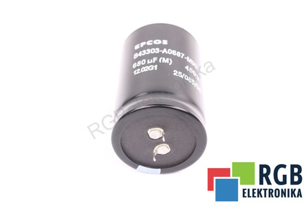 CONDENSATOR B43303-A0687-M90 EPCOS 680UF, 400VDC