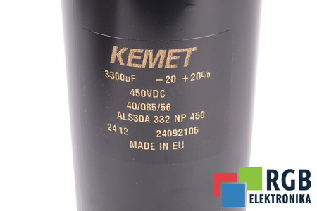 CONDENSATOR ALS30A332NP450 KEMET 3300UF, 450V, 76MM, 145MM