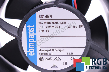 3314NN EBM PAPST 92X92X32MM, 24V, 0.075A EVANTAI