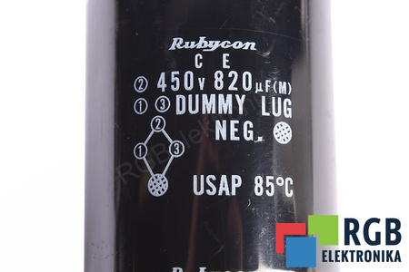CONDENSATOR 820UF 450V RUBYCON