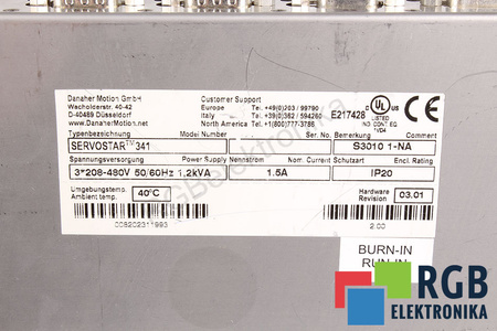 S30101-NA KOLLMORGEN SEIDEL SERVOSTAR 341