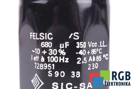 CONDENSATOR 680UF 350V SIC-SAFCO 728951 FELSIC CONDENSATOR