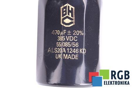 CONDENSATOR ALS20A1246 BHC COMPONENTS LTD 470UF, 385V CONDENSATOR