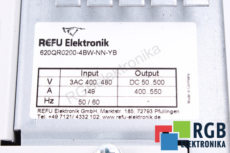 620QR0200-4BW-NN-YB REFU ELEKTRONIK RPCS600