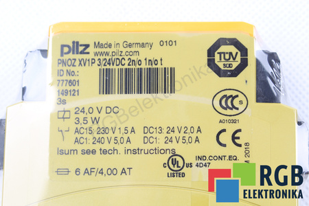 PNOZ XV1P 3/24VDC 2N/O 1N/O T PILZ 777601 RELEU DE SIGURANȚĂ