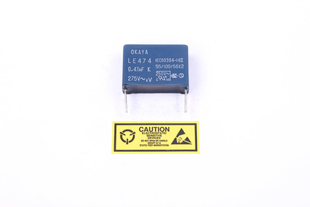 CONDENSATOR LE474 OKAYA 0.47UF, 275VAC CONDENSATOR