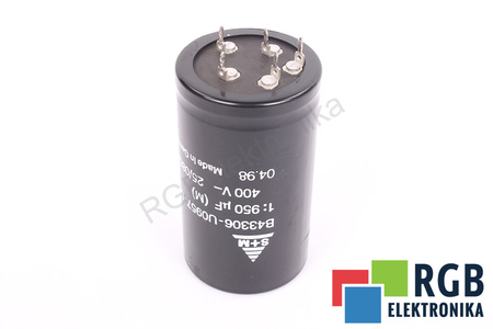 CONDENSATOR B43306-U0957-M1 S+M 25/085/56 950UF, 400VDC CONDENSATOR