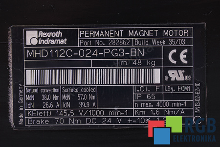 MHD112C-024-PG3-BN REXROTH INDRAMAT TURNARE FRONTALĂ