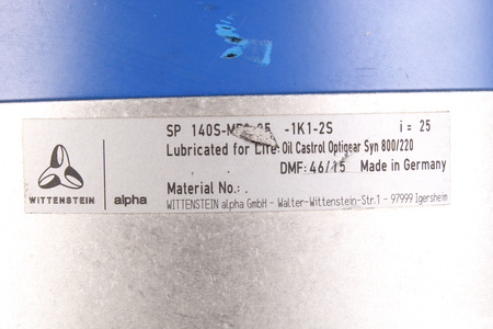 SP140S-MF2-25-1K1-2S WITTENSTEIN ALPHA GMBH I=25 25I CUTIE DE VITEZE
