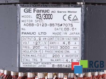 A06B-0123-B575#7075 FANUC STATOR