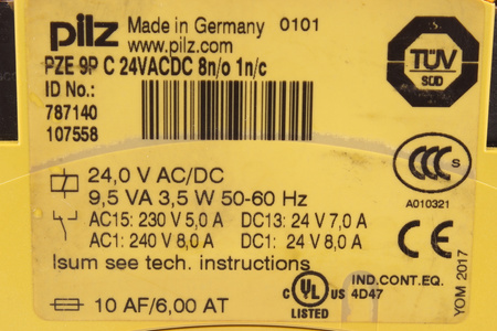 PZE9PC24VACDC8N/O1N/C PILZ 787140